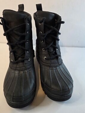 Sperry Black Rubber Duck Boots - Lace-Up Boots Size 9